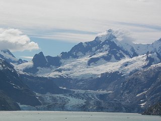 We sailed up Glacier Bay and looked at mountains and glaciers.