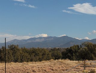 The view of the Sangre de Christo mountains from the North patio