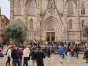 Catedral de Barce;pna in late afternoon rain
