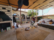 Outdoor seating area at Posadero