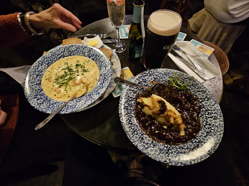 Chowder and Guinness casserole at the Old Storehouse