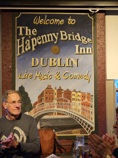 Our musical pub crawl began at the Ha'penny Bridge Inn...