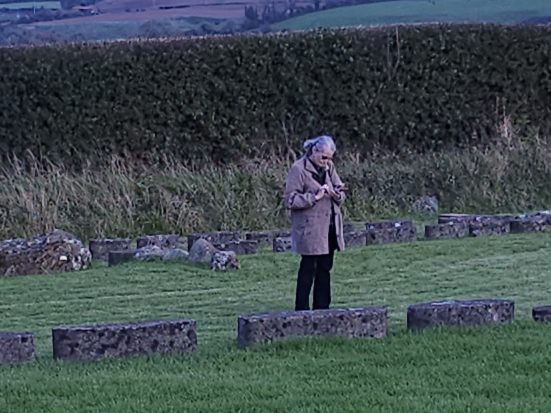 Patricia taking pictures at Newgrange