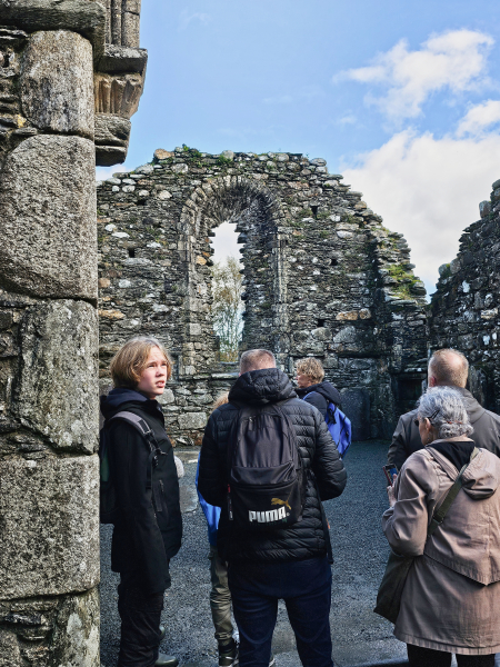 Interior of church ruins at Glendalough