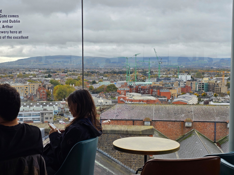 View of Dublin and Wicklow Mountains from the Gravity Bar at the Guinness Storehouse