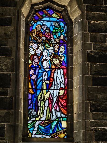 Unique style of stained glass in Galway Cathedral