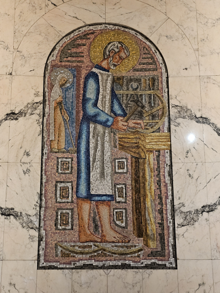 Look closely to see that this is a mosaic. It is about 15 feet tall.