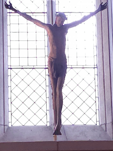 Closeup of crucifix at Kylemore church
