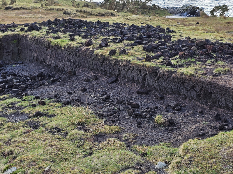 Closer view of peat trench at Lough Inagh
