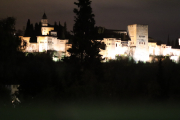 View of the Alhambra from Sacromonte--where the gipsy caves are.