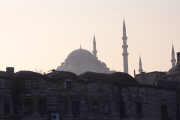 Back-lit mosque