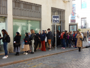 Waiting for tickets at Teatro Villamarta