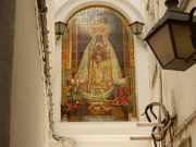 A "Black Mary: mosaic. Mosaics of Mary in various forms are found throughout the city.