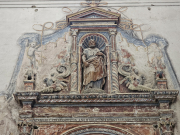 In the San Miguel sacristy.  It is almost faded away