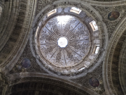 San Miguel looking up at the chapel dome.