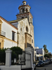 Front of church in Sanlúcar in late afternoon.