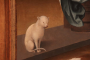 Detail from de Beer Annunciation: Worst drawing of a cat ever