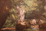 11-Detail from Gustav Courbet, 1866; The Water Stream, La Breve; Looks like smears of paint, until...