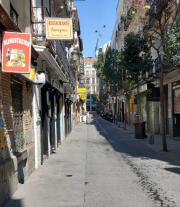 A nearly empty street near our apartment after the lockout began.