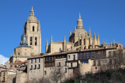 View of Segovia cathedral from below