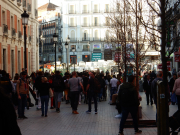 Trying to show pedestrian congestion near Plaza Del Sol due to construction