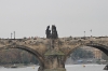 A couple of the statues on the Charles Bridge taken from the boat