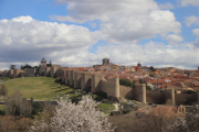 View of Ávila through bus window