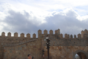 Ominous clouds over wall in Ávila