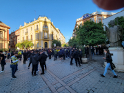 Big, noisy rally for one of Seville's 2 football teams