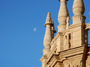 I managed to catch the moon "next to" the cathedral