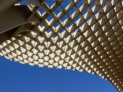From under the Mushroom against a clear blue sky