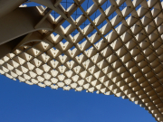 From under the Mushroom against a clear blue sky