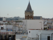 Seville skyline with old church tower