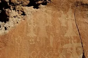 Rock Art in Crow Canyon; I fiddled with the color to show the images more clearly