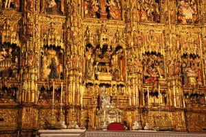Detail from main retablo (altarpiece) in the cathedral