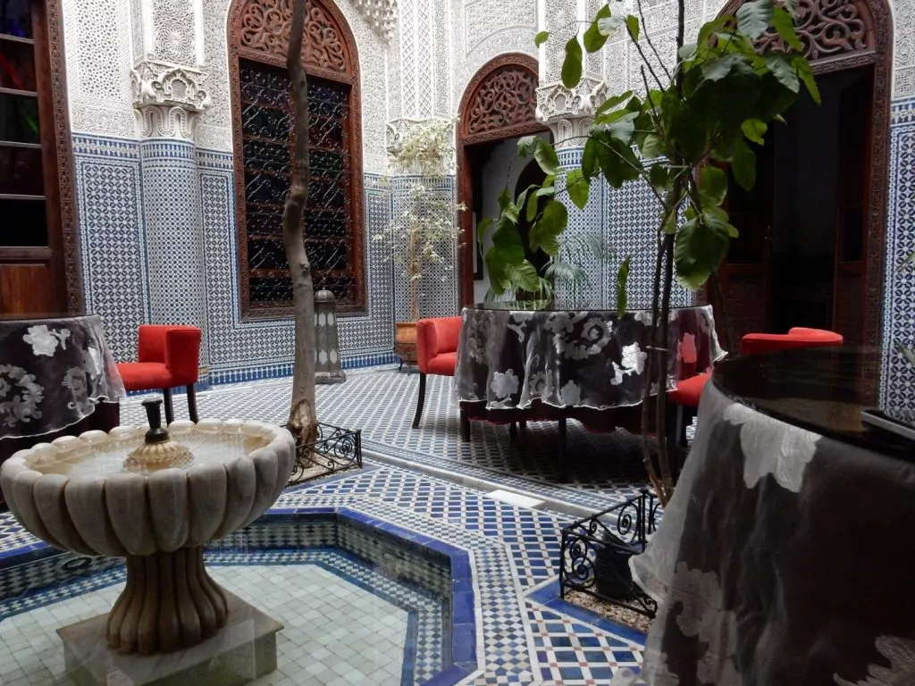 Ryad Alya courtyard where I am writing this post