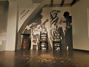 The performance stage at Los Gallos