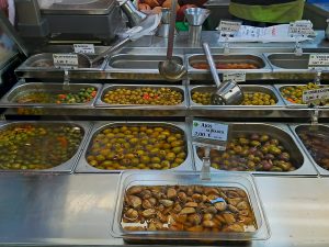 We sampled and bought olives in the mercado. Nary a word of English was spoken.