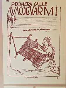 An illustration of weaving from "El primer nueva crónica y buen gobierno"