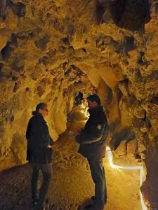 This tunnel looks real but it is all constructed in the gardens at Quinta da Regaleira in Sintra.