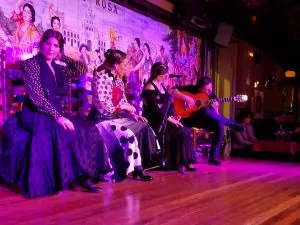Left to right: Marina González, La Popi, unknown cantaora, toque Yeray Cortés