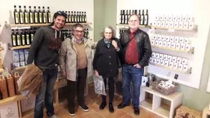 José, Isaac, Patricia, Steven in the Tienda at Basilippo